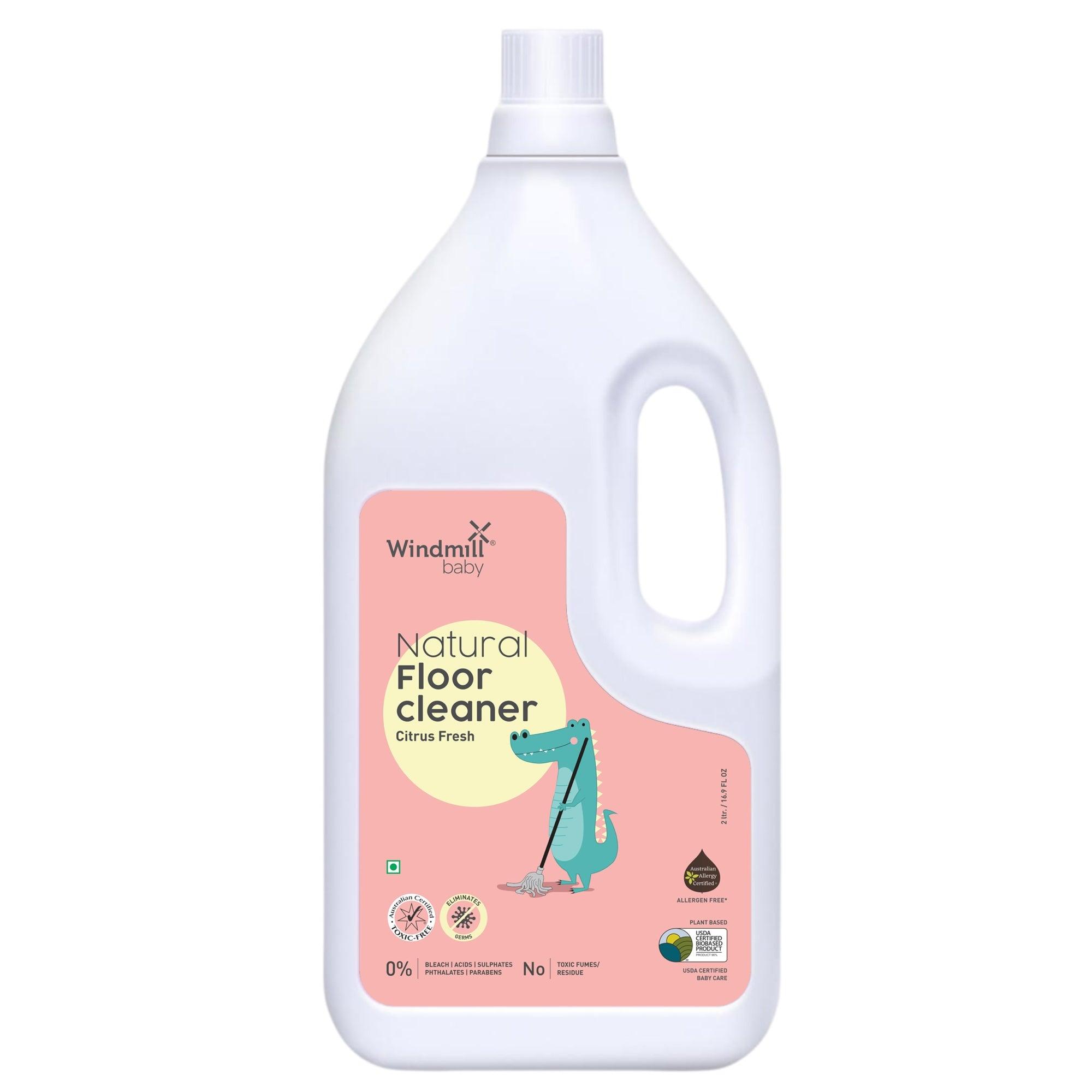 Natural Baby and Pet Friendly Floor Cleaner Citrus Fresh - 2ltr - Windmill Baby